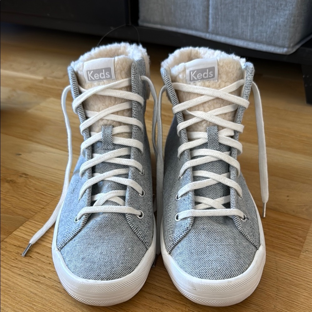 Keds Stylish Gray High-Top Cozy Lined Sneakers (NEW without tags)